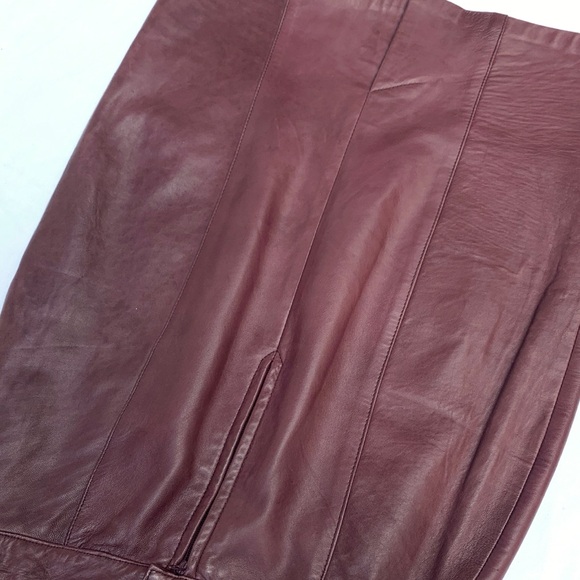 Vintage Brown Leather Pencil Skirt 6 - Picture 10 of 13
